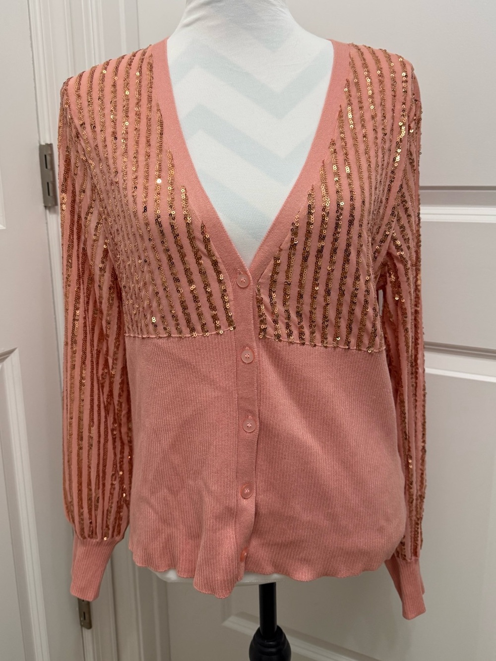 Venus Sparkle Button-Down Sweater